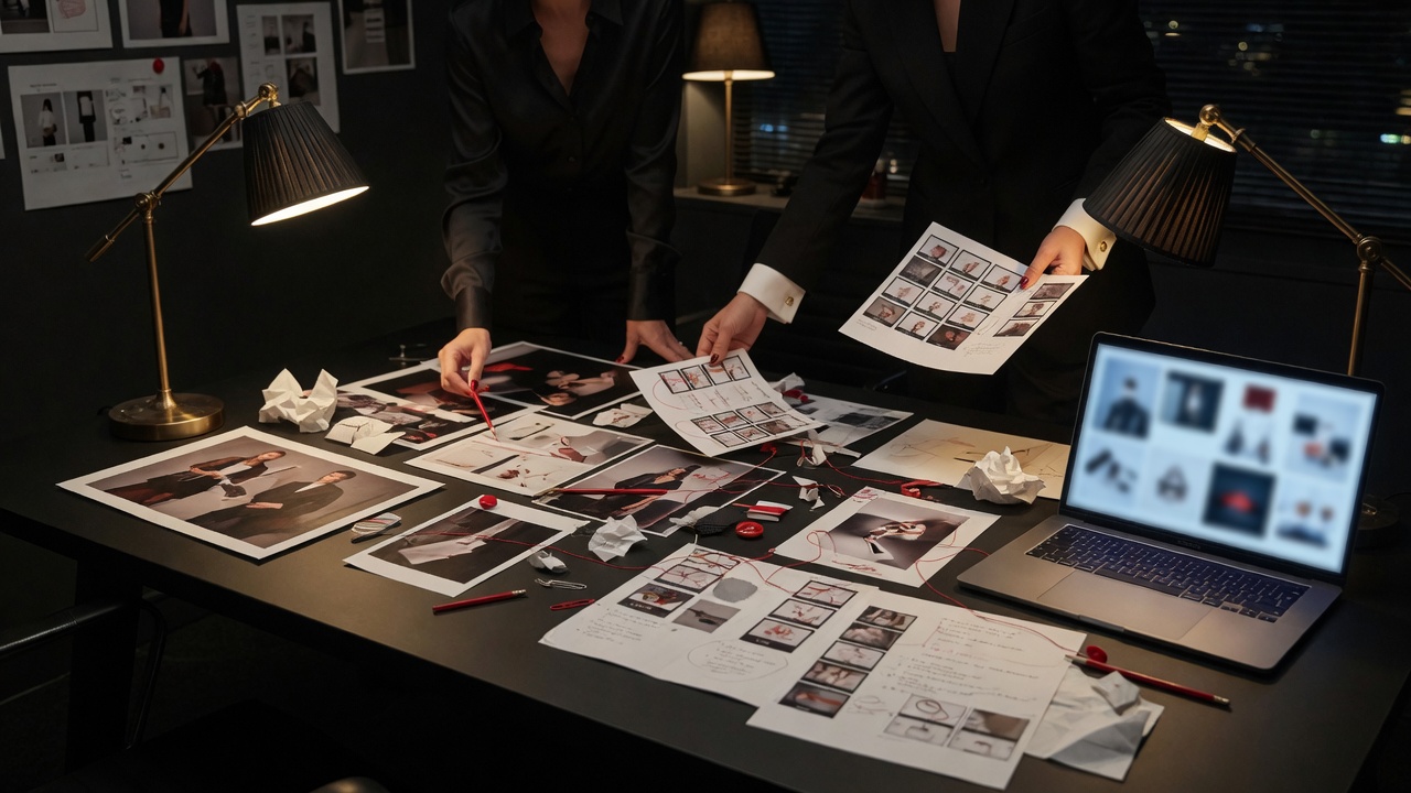 White-label campaign production table for agency partners by Ribbsaeter Advertising