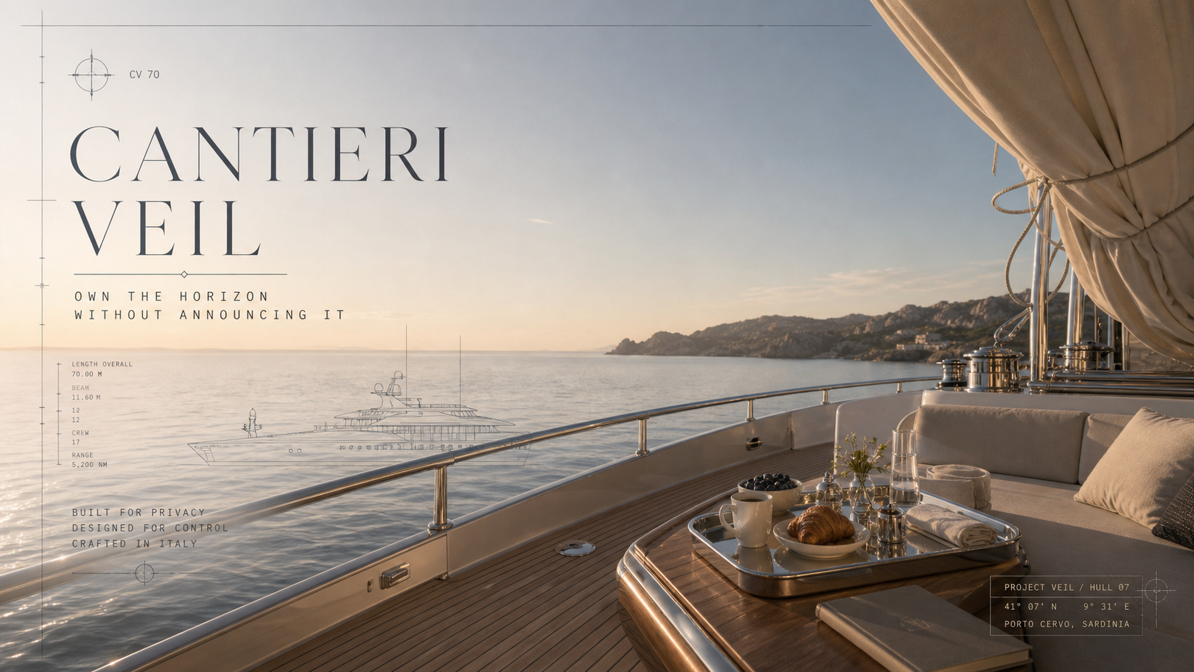 Cantieri Veil Own The Horizon Yachts Campaign 16x9 by Ribbsaeter Advertising, Aviation, Yachts & Automotive campaign image