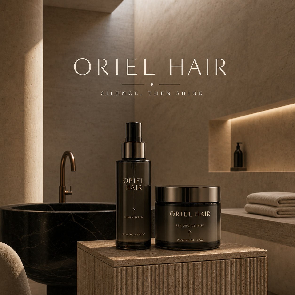 Oriel Hair Silence Then Shine Haircare Campaign 1x1 Ribbsaeter Advertising campaign image