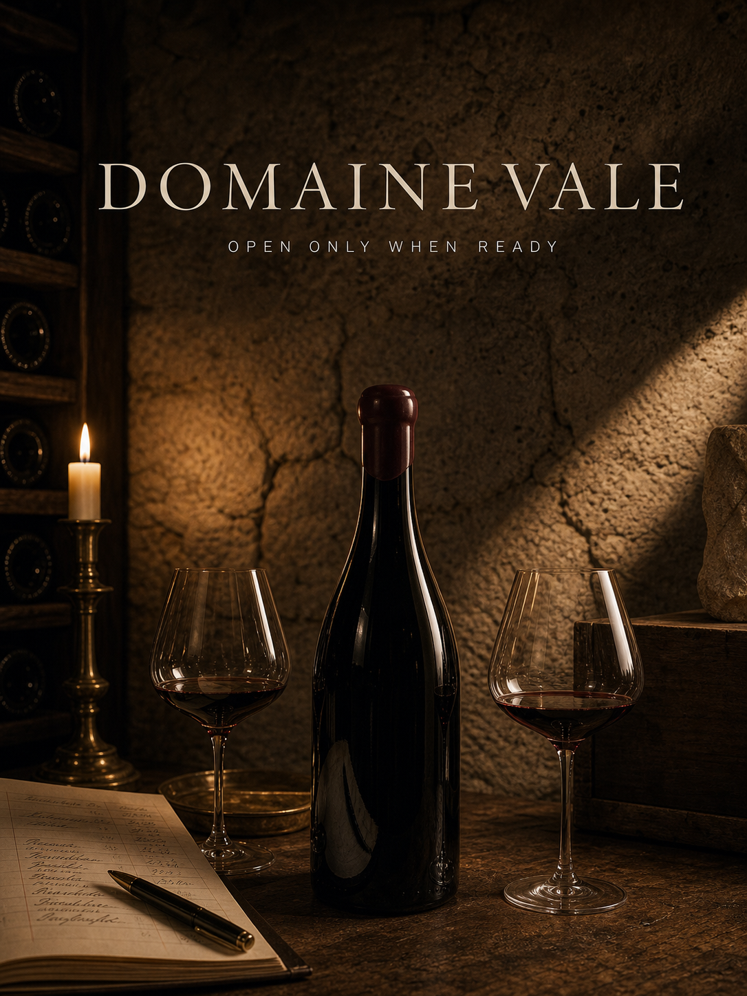 Domaine Vale Open Only When Ready Wine Campaign 3x4 Ribbsaeter Advertising campaign image