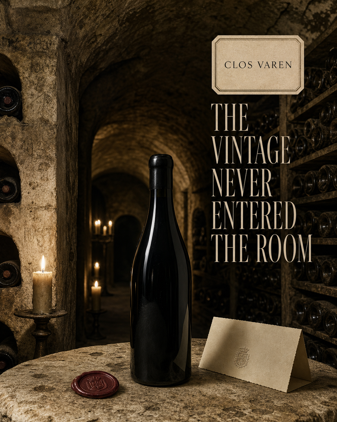 Clos Varen The Vintage Never Entered The Room Wine Campaign 4x5 Ribbsaeter Advertising campaign image