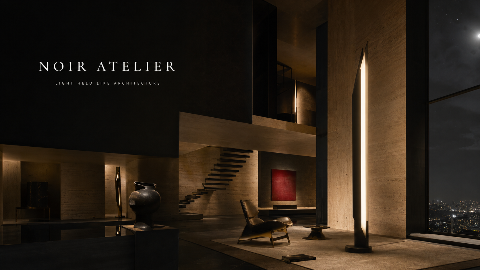 Noir Atelier Light Held Like Architecture Interior Lighting Campaign 16x9 by Ribbsaeter Advertising
