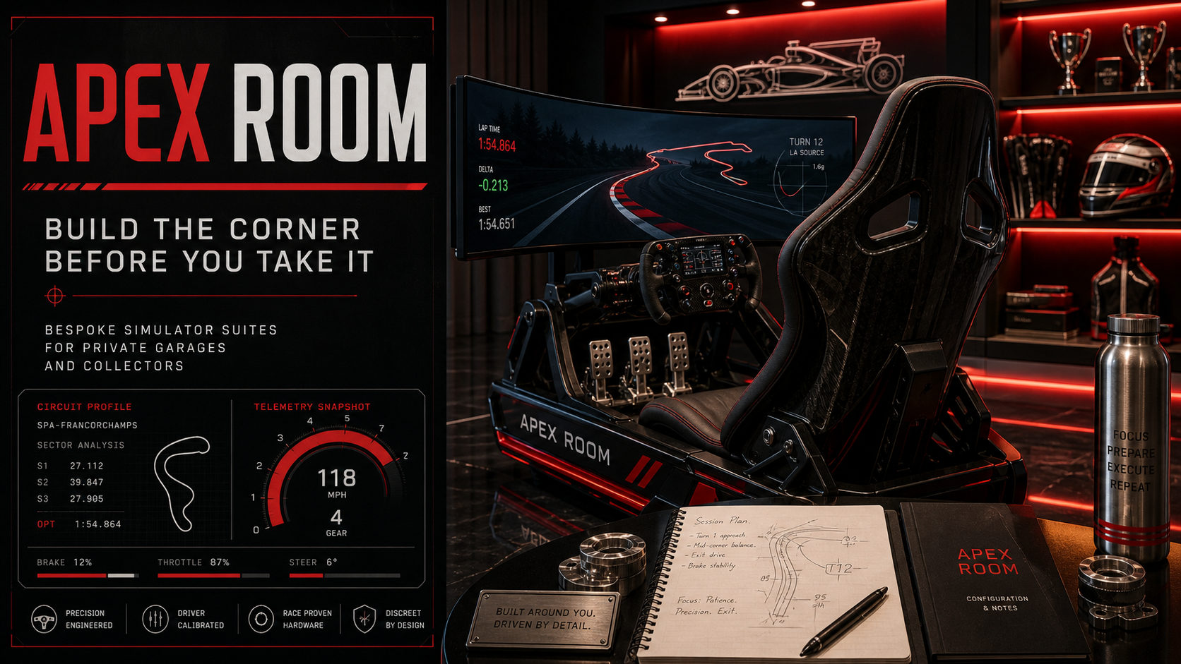 Apex Room Build The Corner Racing Simulator Campaign 16x9 by Ribbsaeter Advertising, Aviation, Yachts & Automotive campaign image