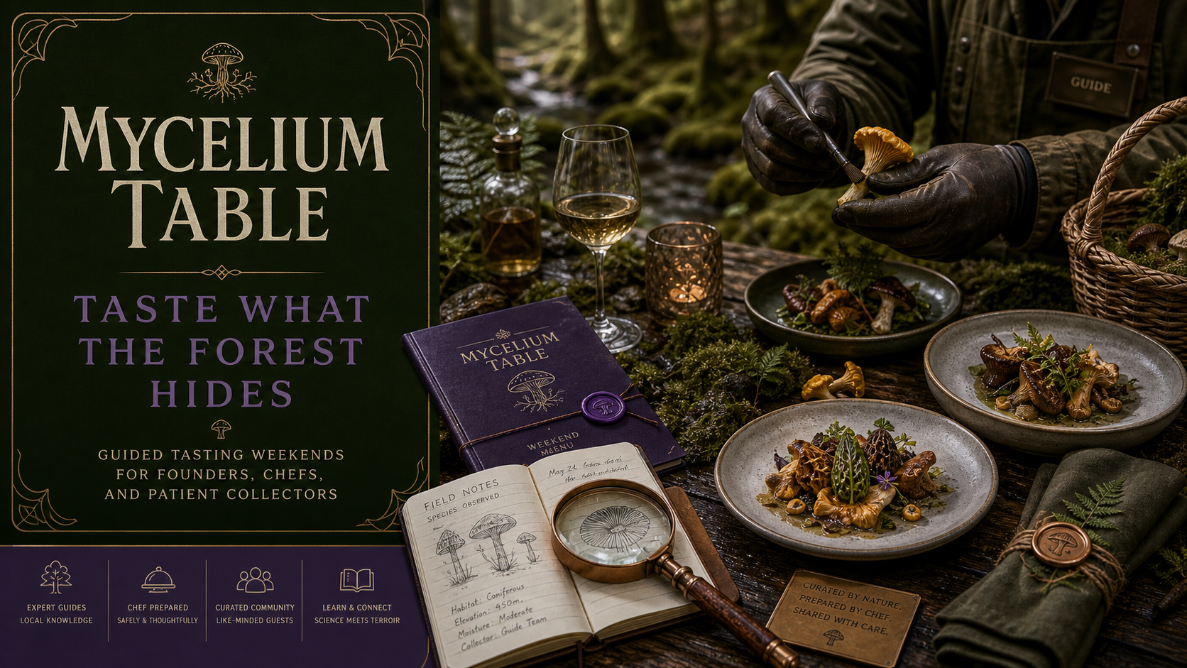 Mycelium Table Taste Forest Mushroom Weekends Campaign 16x9 widescreen Ribbsaeter Advertising campaign
