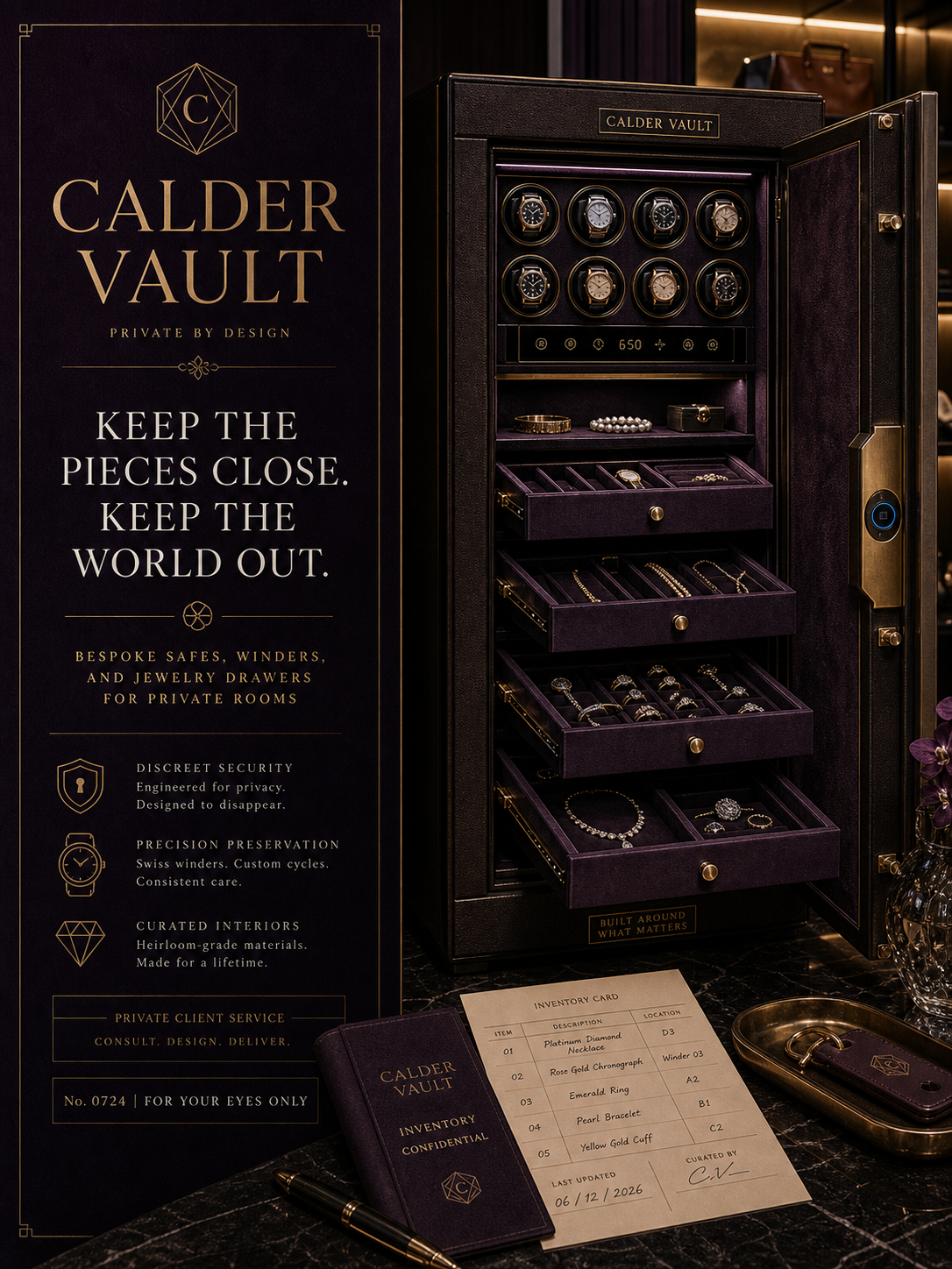 Calder Vault Keep Pieces Close Jewelry Safe Campaign 3x4 Ribbsaeter Advertising campaign image