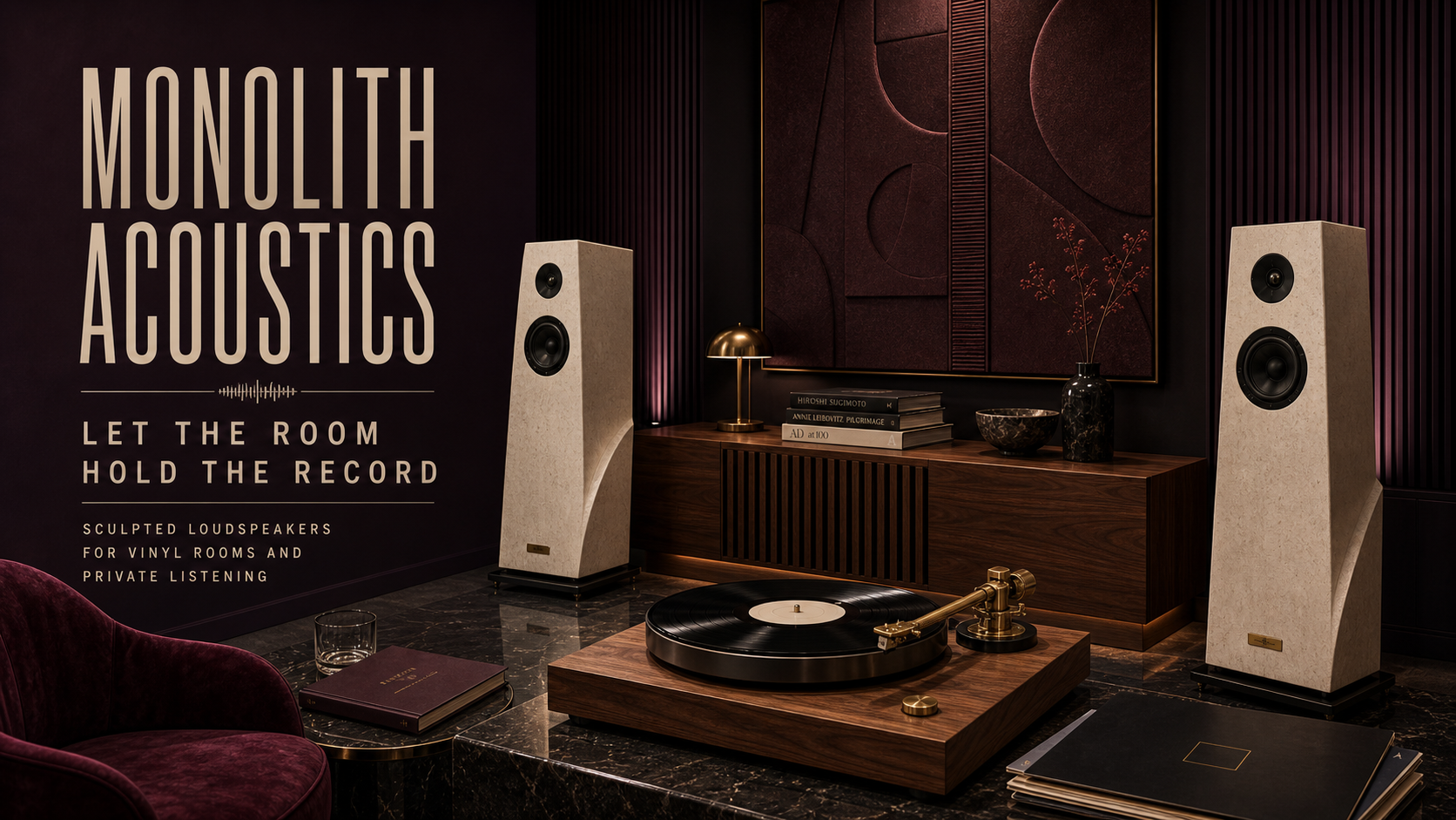 Monolith Acoustics Room Hold Record Home Audio Campaign 16x9 by Ribbsaeter Advertising, Private Wealth, Culture & Events campaign image
