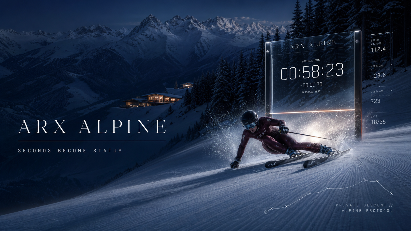 Arx Alpine Seconds Become Status Luxury Ski Sports Campaign 16x9 by Ribbsaeter Advertising, Private Wealth, Culture & Events campaign image